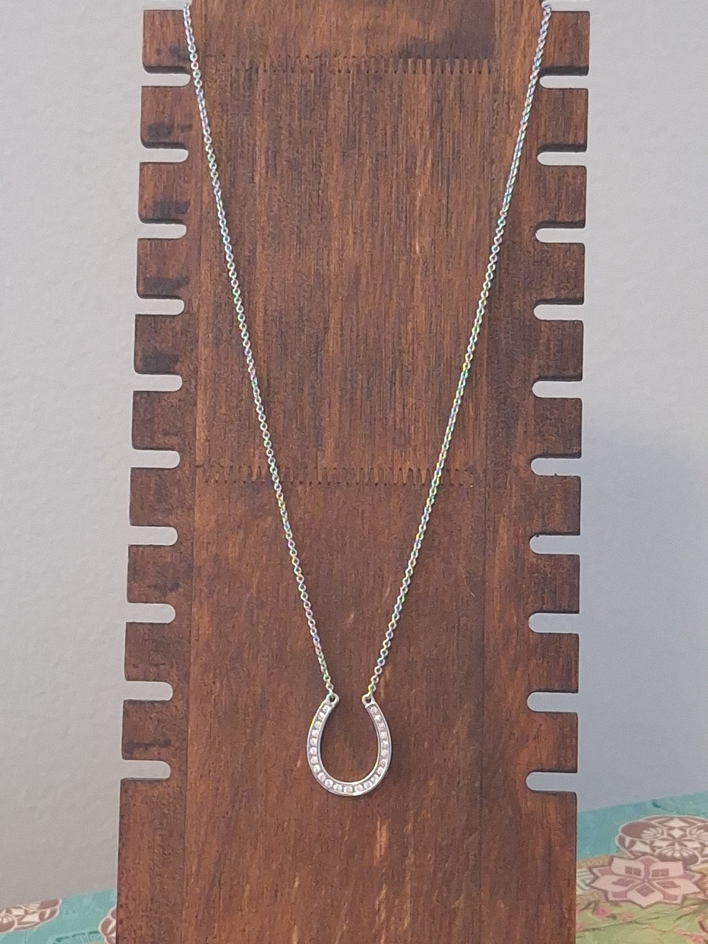 Dainty Silver Horseshoe Pendant Necklace - Women Jewelry Stamped